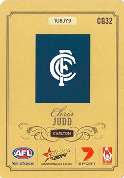 2014 Select AFL Champions - Gold #CG32 Chris Judd Back